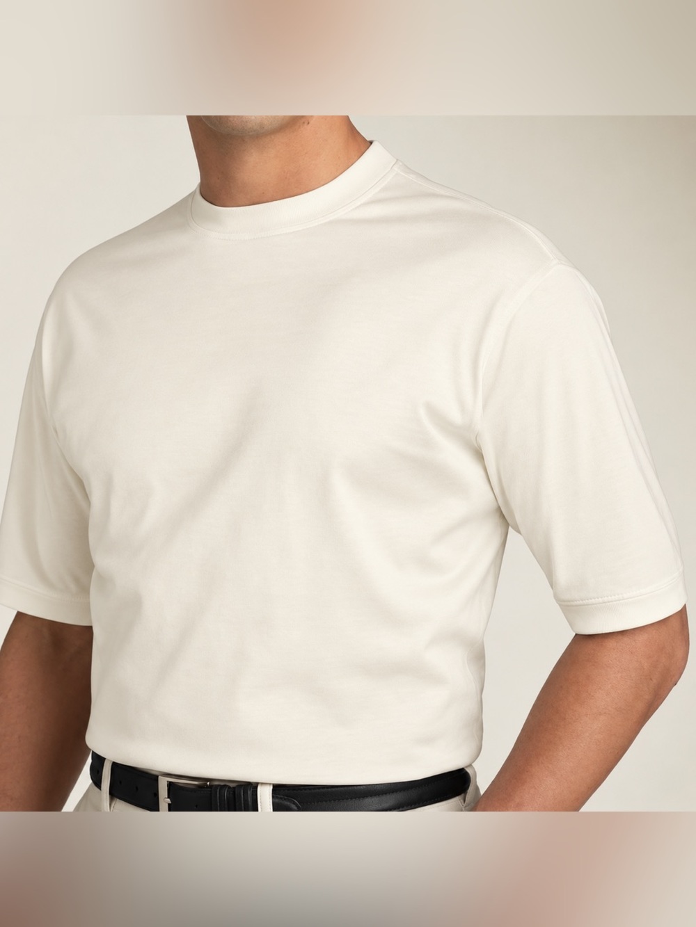 Tricots St. Raphael mercerized cotton t-shirts ivory sz XL